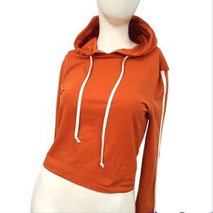Feathers Orange Crop Hoodie size large